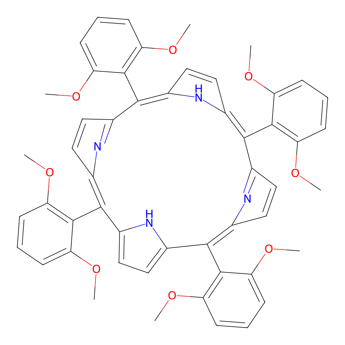 meso-Tetra(2,6-dimethoxyphenyl) porphine molecular structure, CAS 118762-56-4