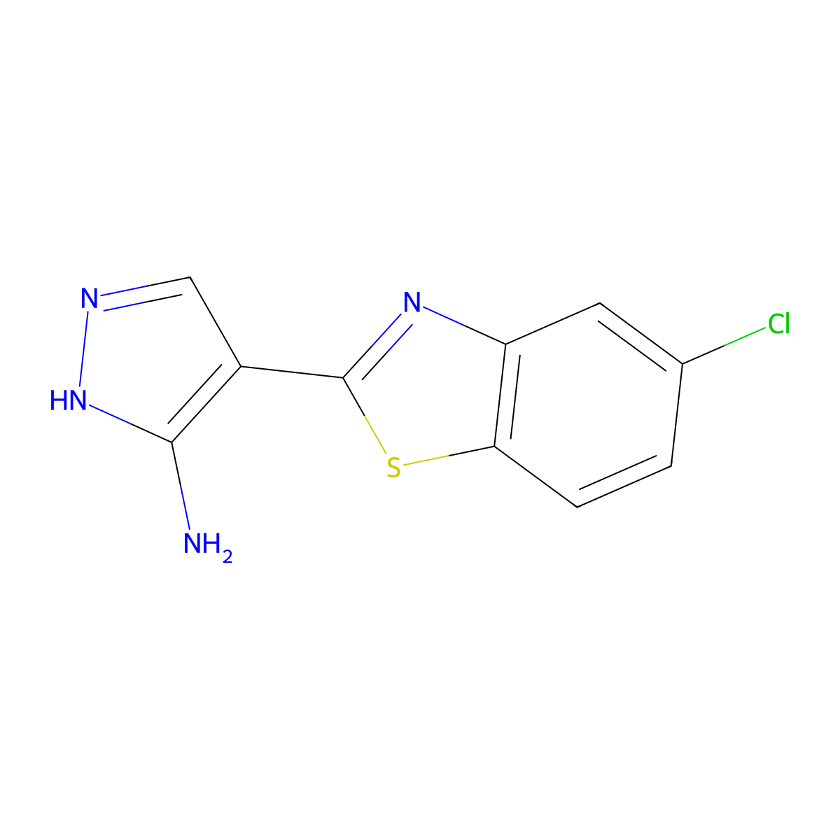4-(5-chloro-1,3-benzothiazol-2-yl)-1H-pyrazol-5-amine molecular structure, CAS 1187636-16-3