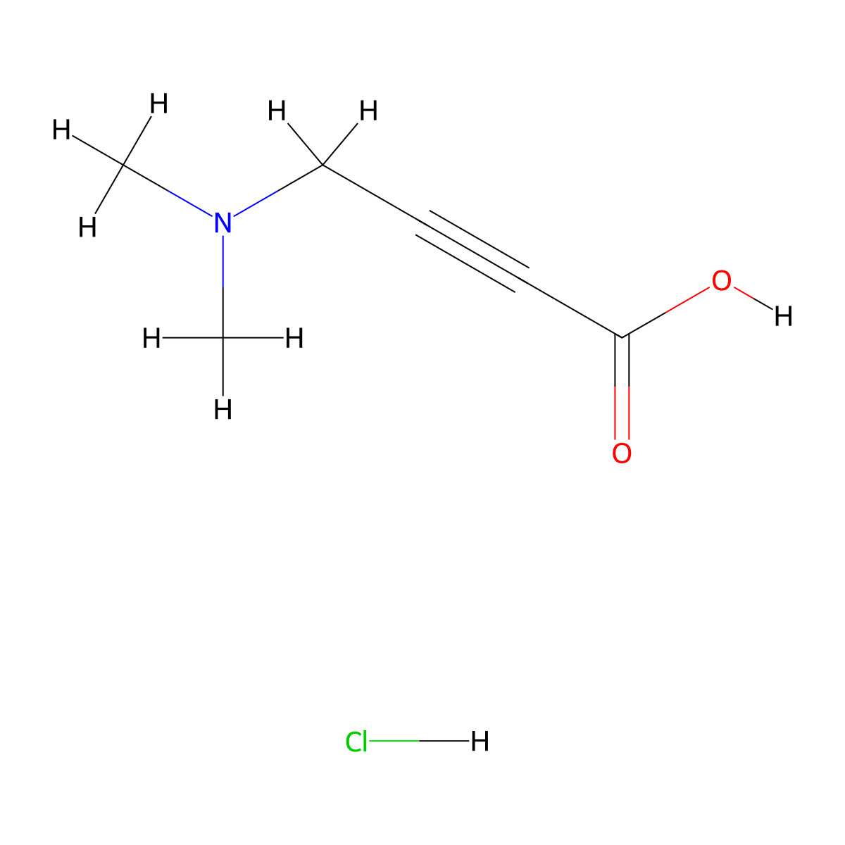 4-Dimethylaminobut-2-ynoic Acid Hydrochloride molecular structure, CAS 118764-06-0