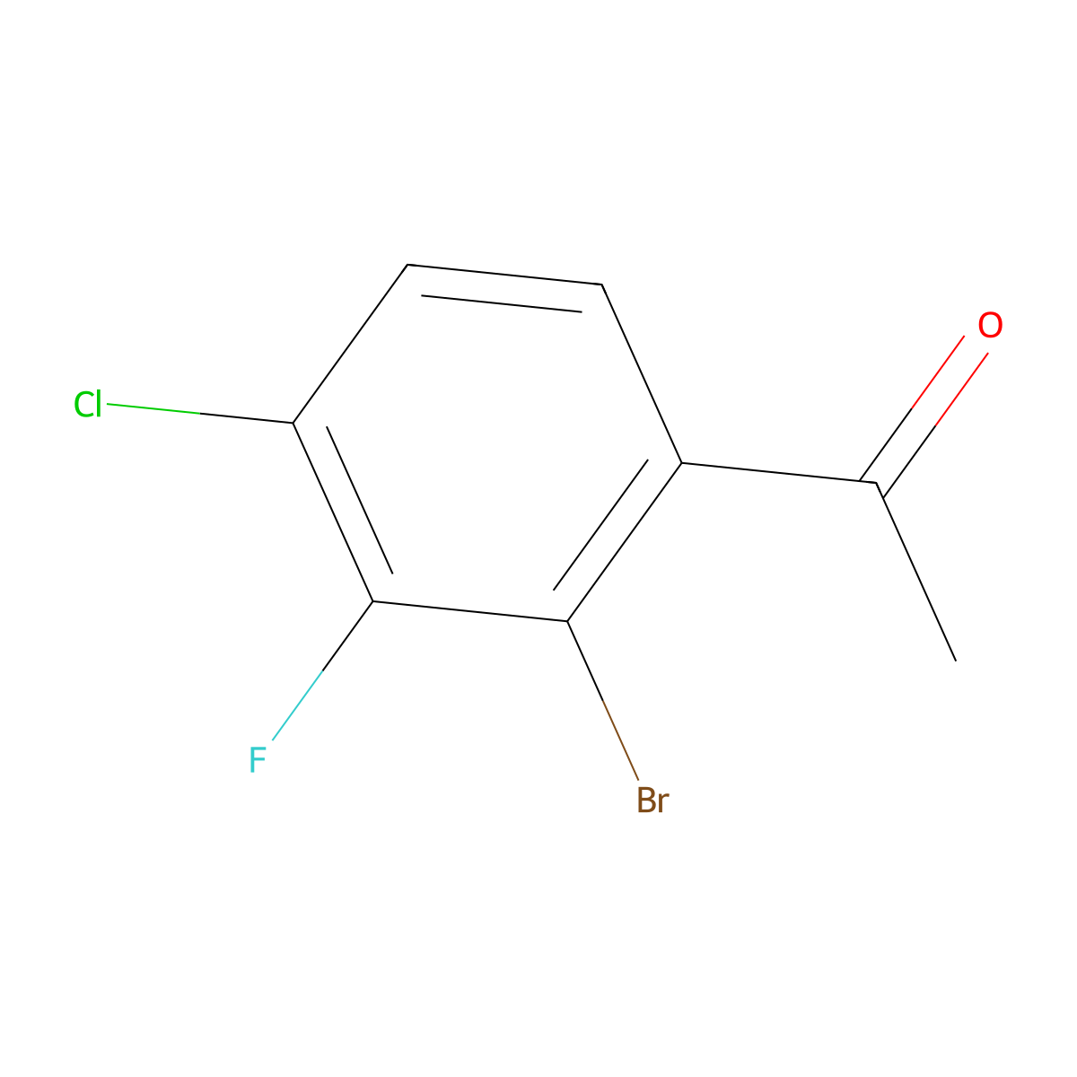 1-(2-Bromo-4-chloro-3-fluorophenyl)ethanone molecular structure, CAS 1187648-05-0