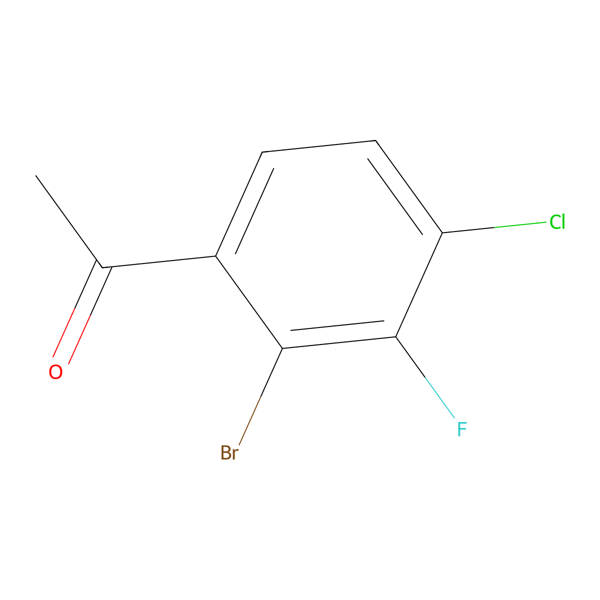 1-(2-Bromo-4-chloro-3-fluorophenyl)ethanone molecular structure, CAS 1187648-05-0