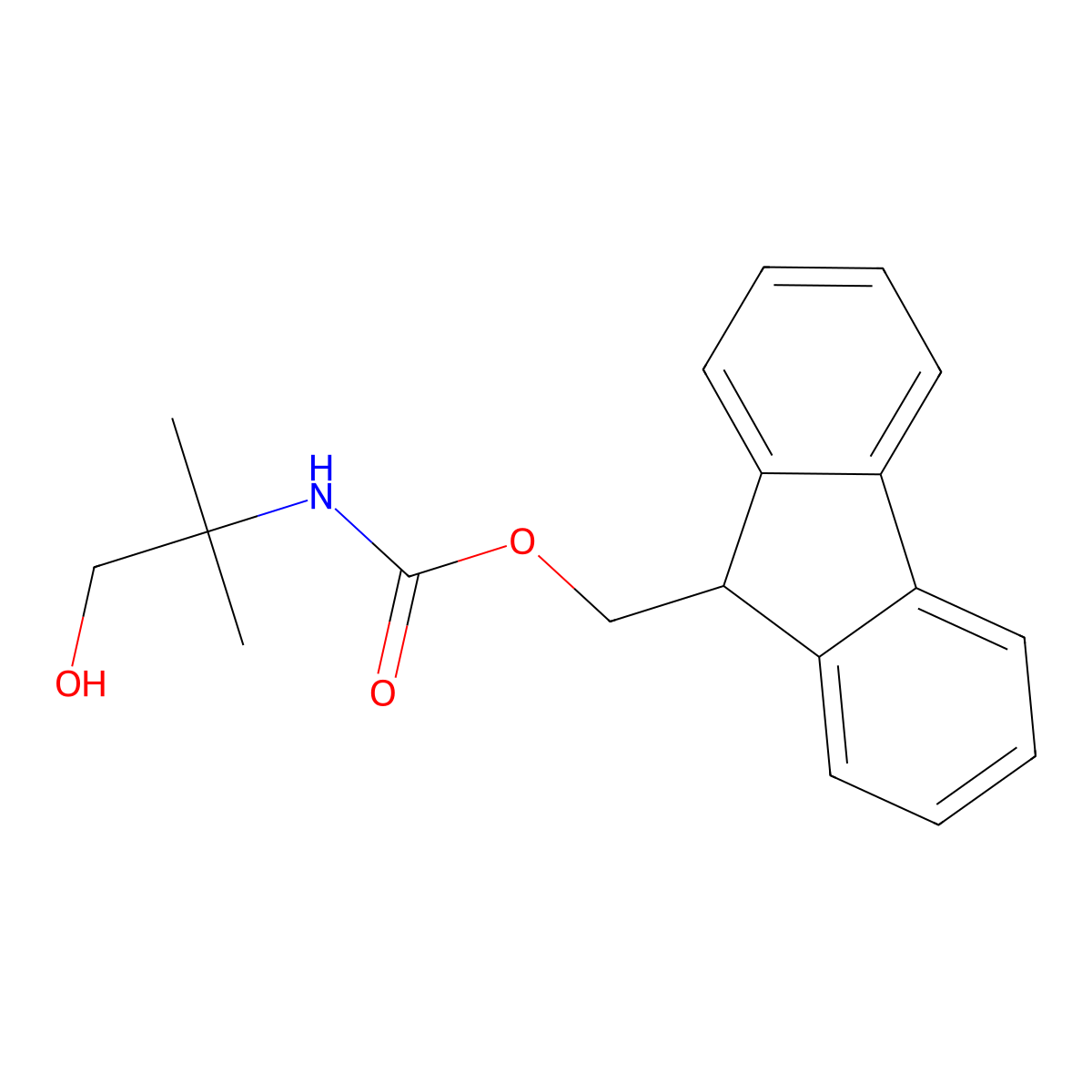 9H-Fluoren-9-ylmethyl 2-hydroxy-1,1-dimethylethylcarbamate molecular structure, CAS 1187667-02-2