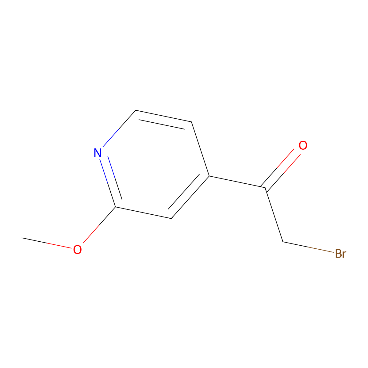 2-Bromo-1-(2-methoxypyridin-4-yl)ethan-1-one molecular structure, CAS 1187669-32-4
