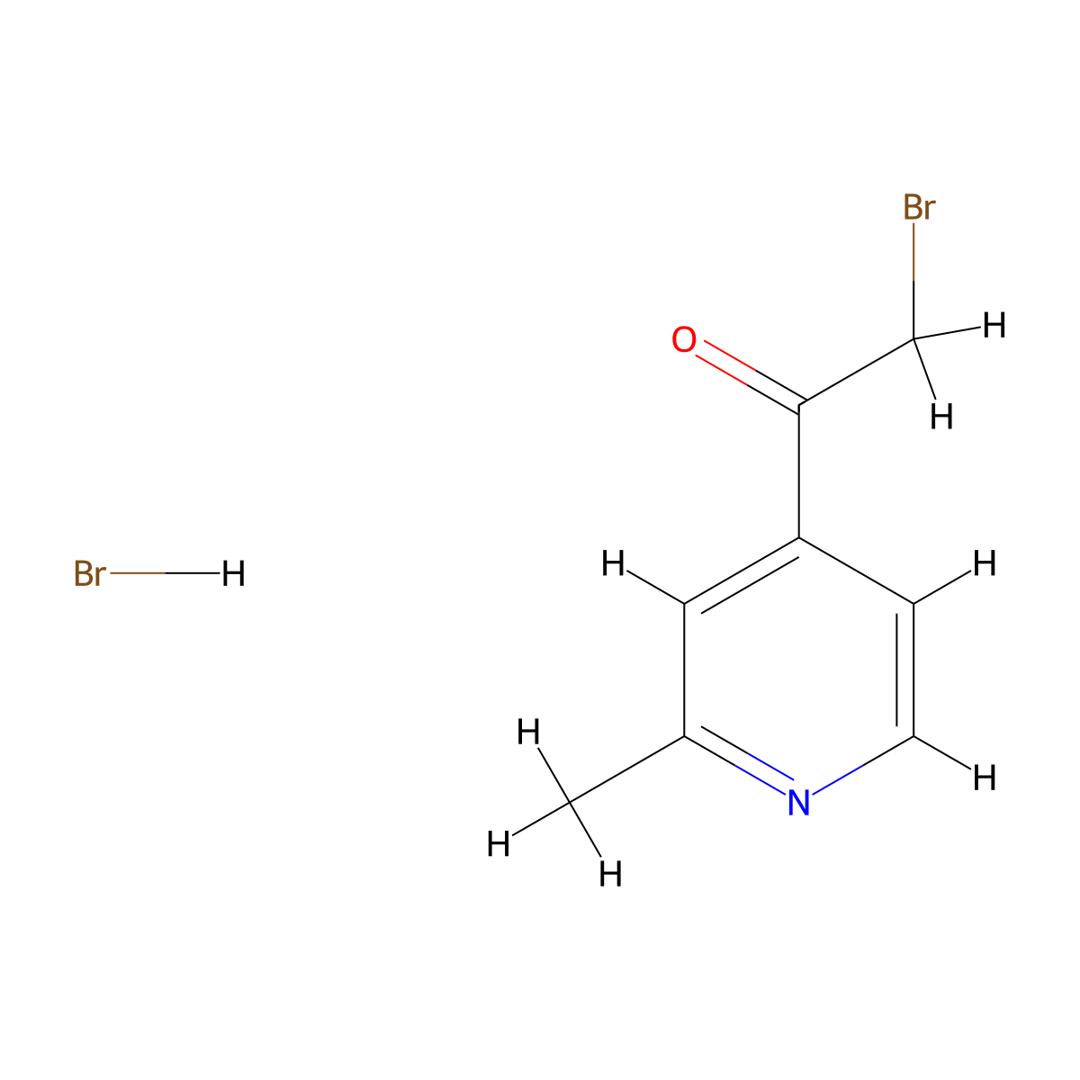 2-Bromo-1-(2-methylpyridin-4-yl)ethan-1-one hydrobromide molecular structure, CAS 1187669-34-6