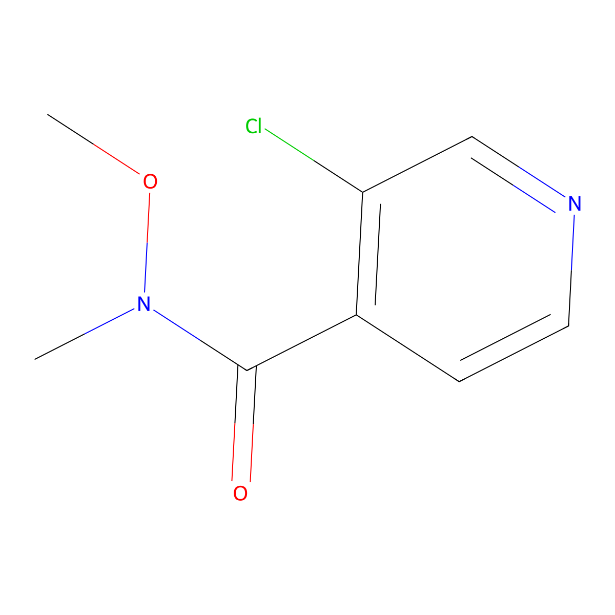 3-Chloro-N-methoxy-N-methylisonicotinamide molecular structure, CAS 1187669-51-7