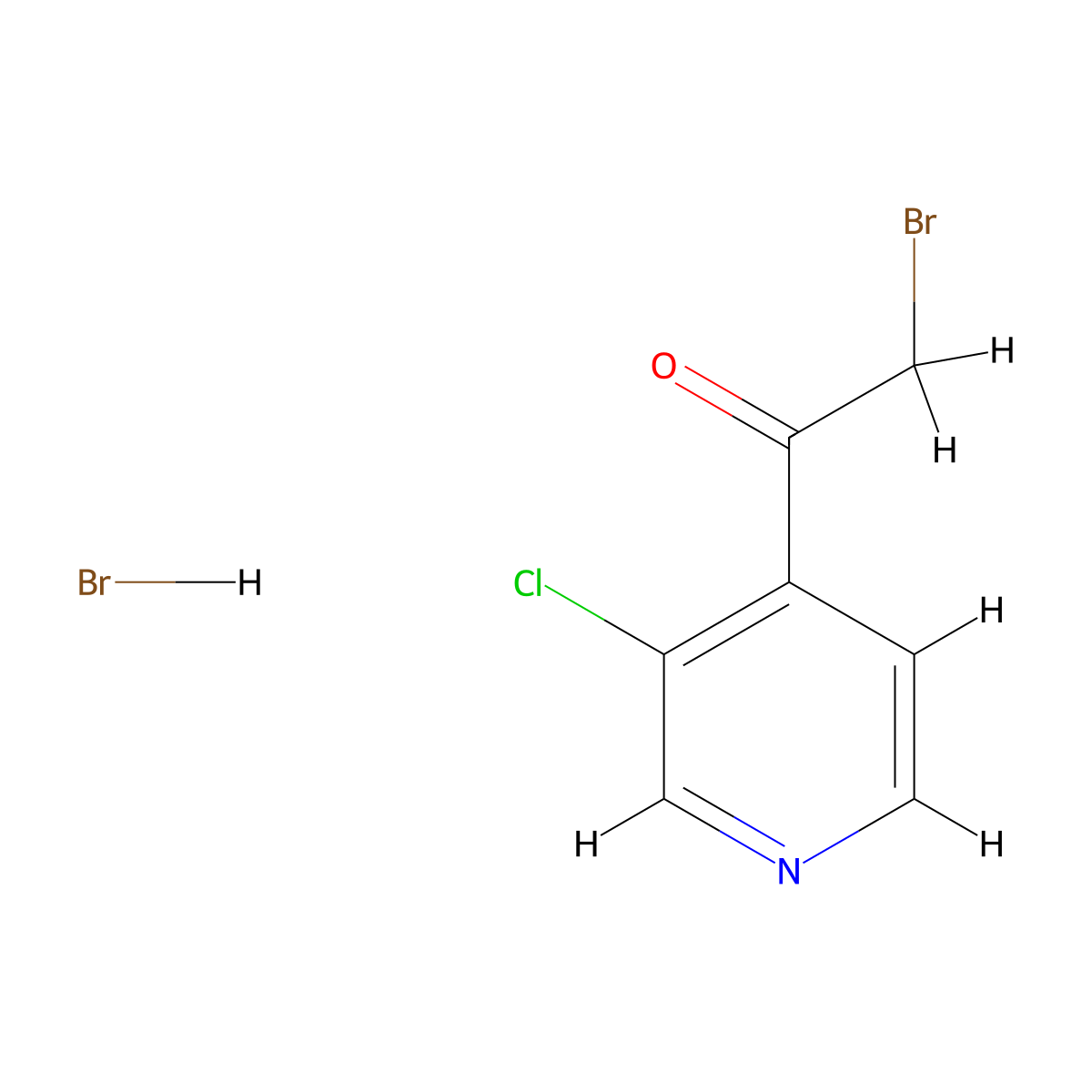 2-Bromo-1-(3-chloropyridin-4-yl)ethan-1-one hydrobromide molecular structure, CAS 1187669-52-8