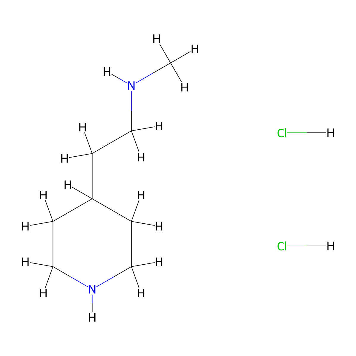 Methyl[2-(piperidin-4-yl)ethyl]amine dihydrochloride molecular structure, CAS 118768-93-7