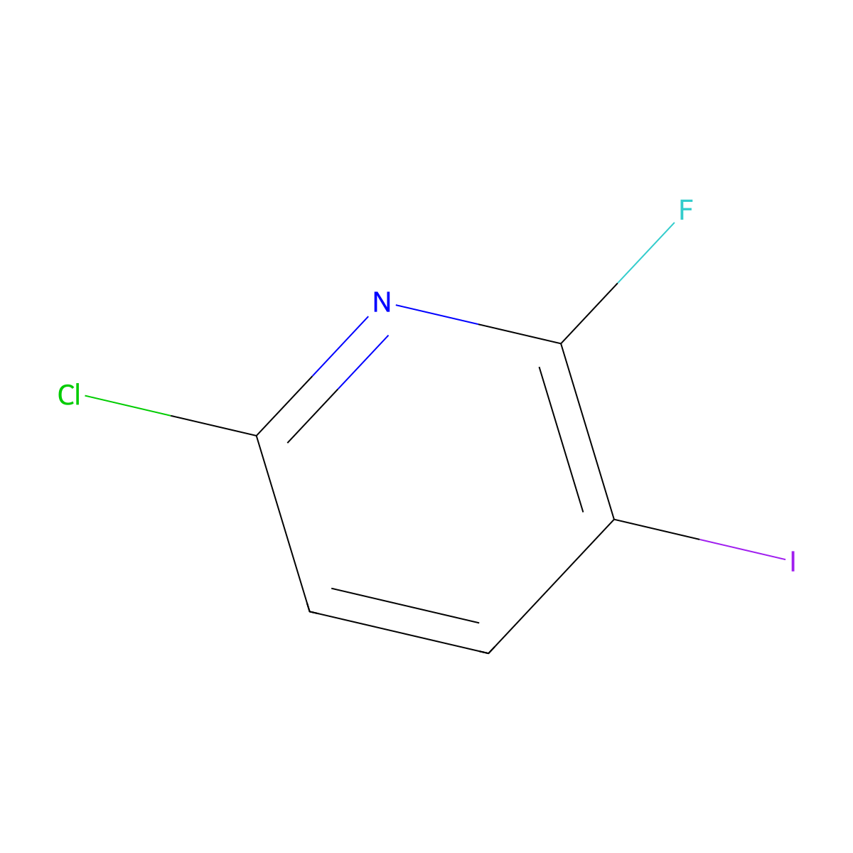 6-Chloro-2-fluoro-3-iodopyridine molecular structure, CAS 1187732-65-5