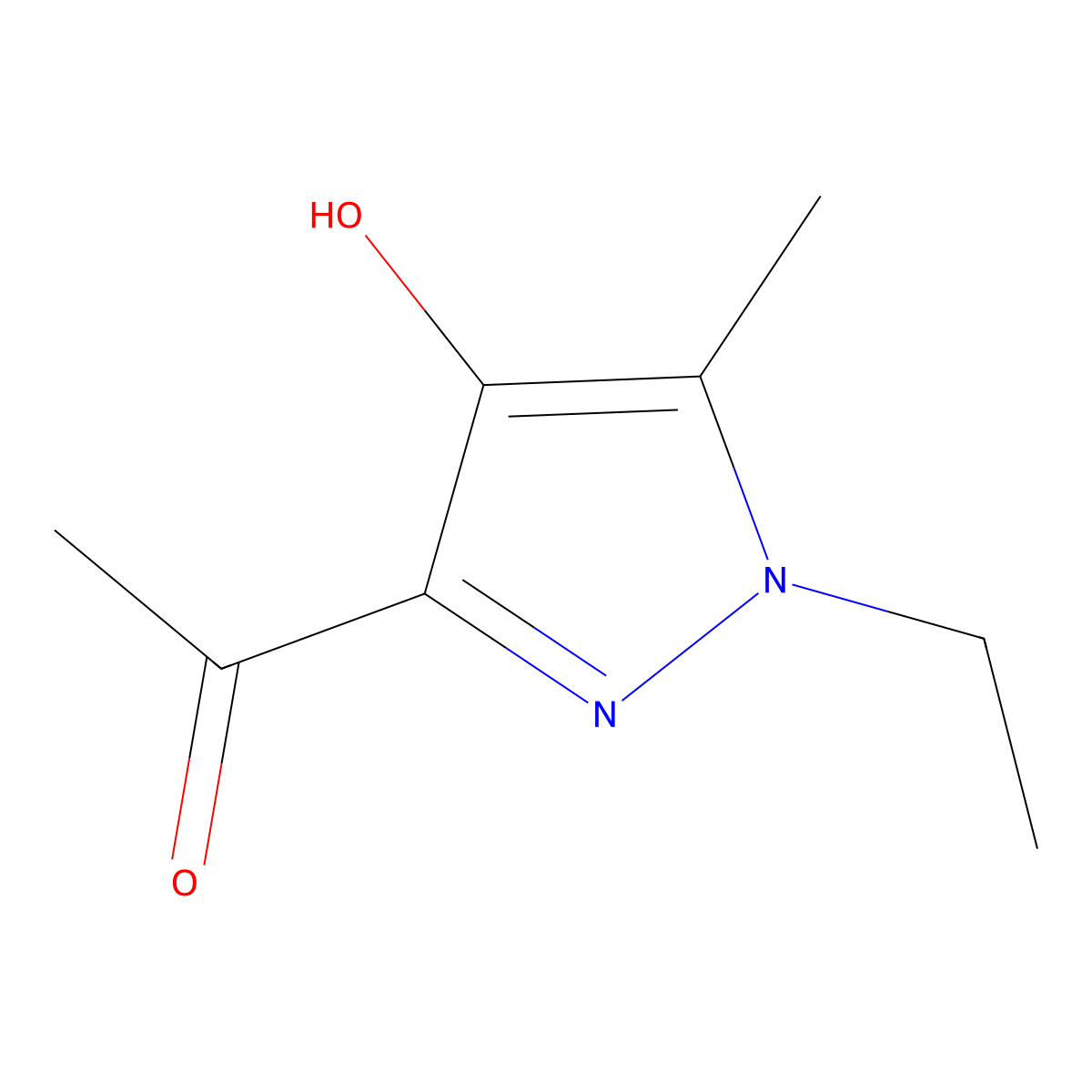 1-(1-Ethyl-4-hydroxy-5-methyl-1H-pyrazol-3-yl)ethanone molecular structure, CAS 1187732-72-4