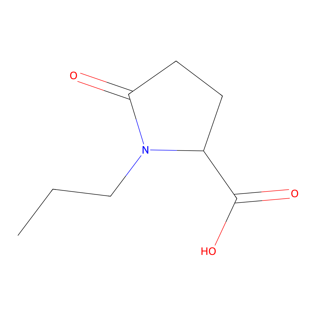 5-Oxo-1-propylpyrrolidine-2-carboxylic acid molecular structure, CAS 1187742-45-5