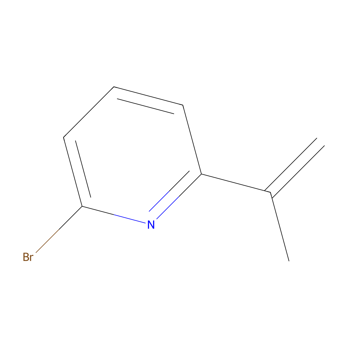 2-Bromo-6-(prop-1-en-2-yl)pyridine molecular structure, CAS 118775-68-1