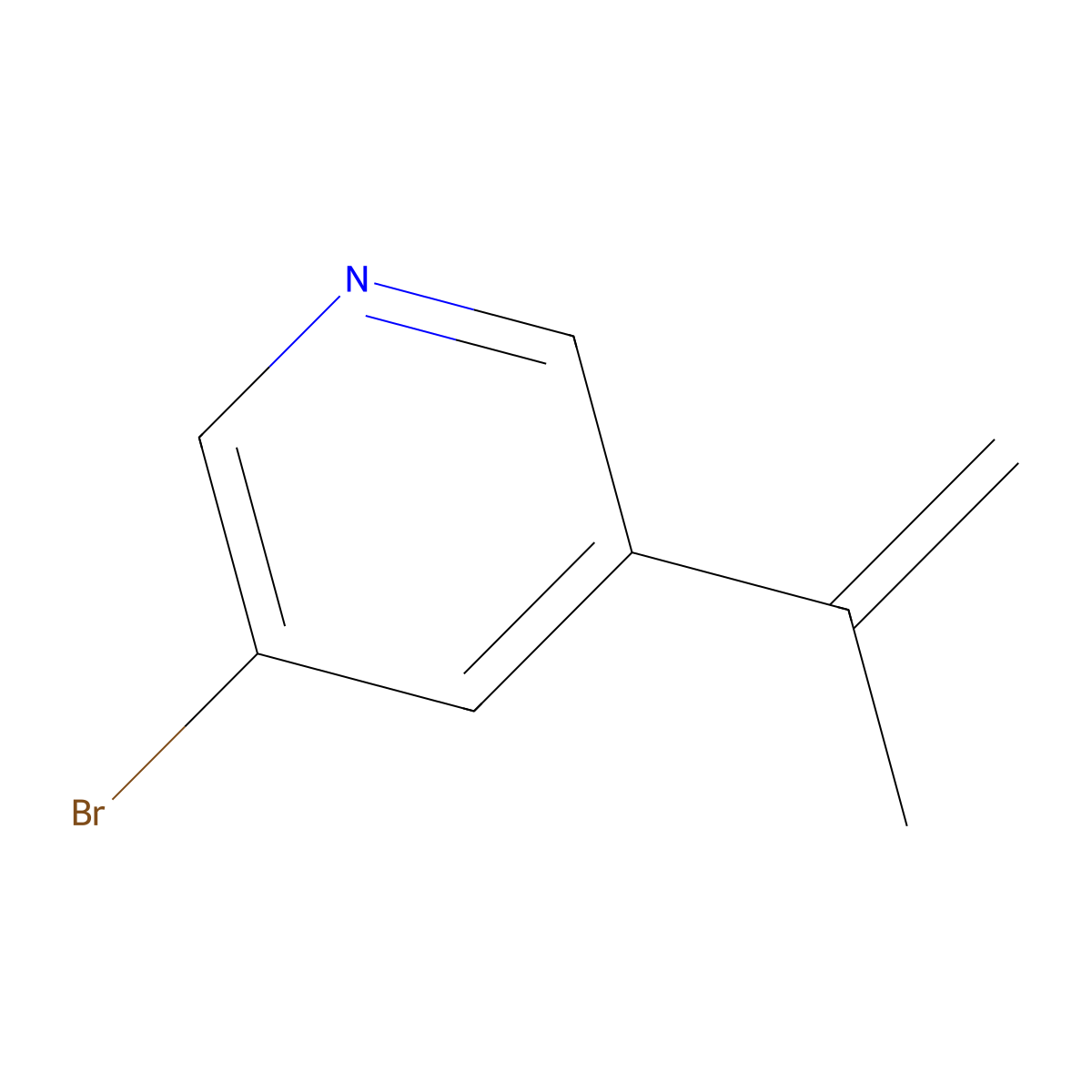 3-Bromo-5-(prop-1-en-2-yl)pyridine molecular structure, CAS 118775-69-2