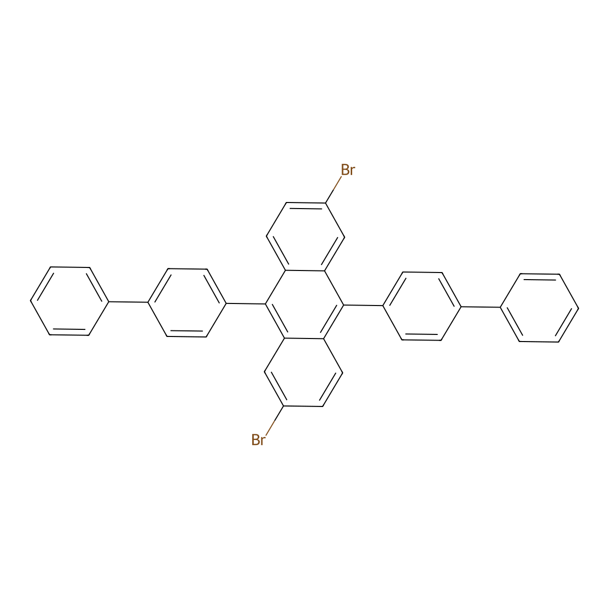 2,6-Dibromo-9,10-Bis(4-biphenyl)anthracene molecular structure, CAS 1187763-66-1