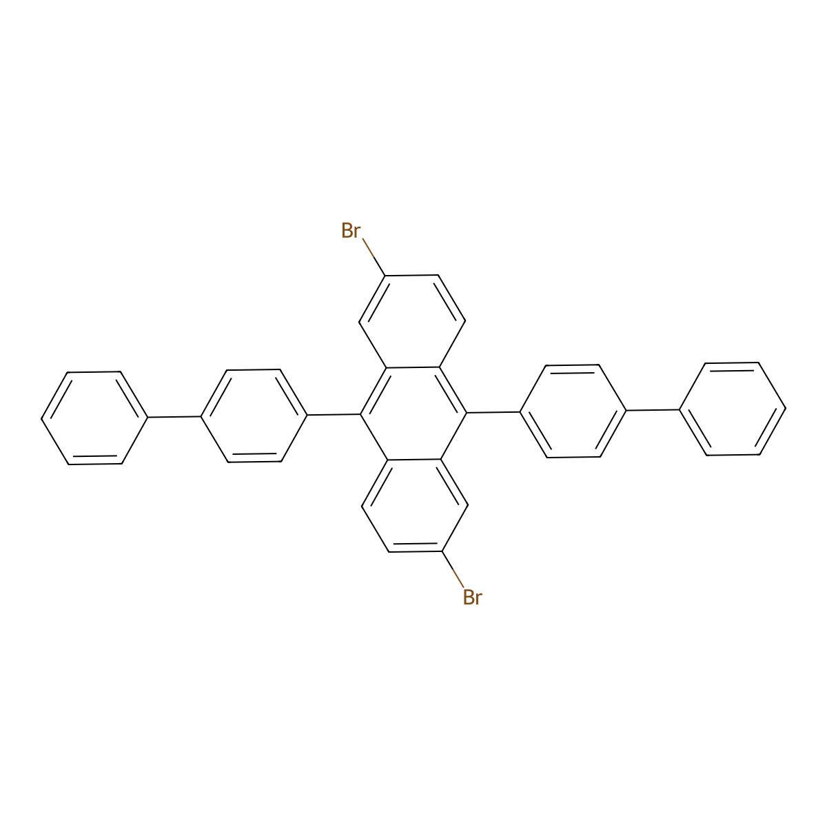 2,6-Dibromo-9,10-Bis(4-biphenyl)anthracene molecular structure, CAS 1187763-66-1