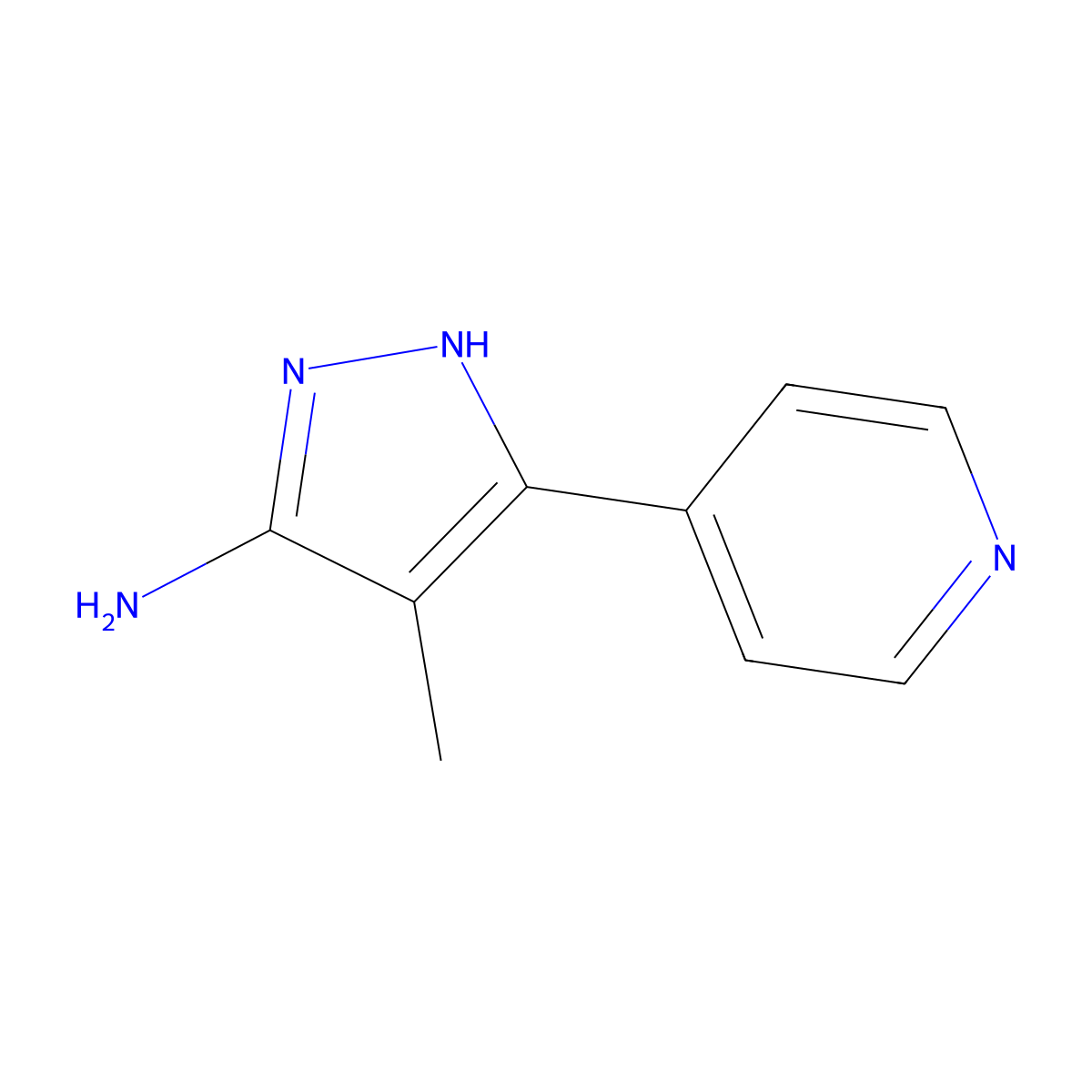 4-methyl-3-(pyridin-4-yl)-1H-pyrazol-5-amine molecular structure, CAS 1187767-00-5