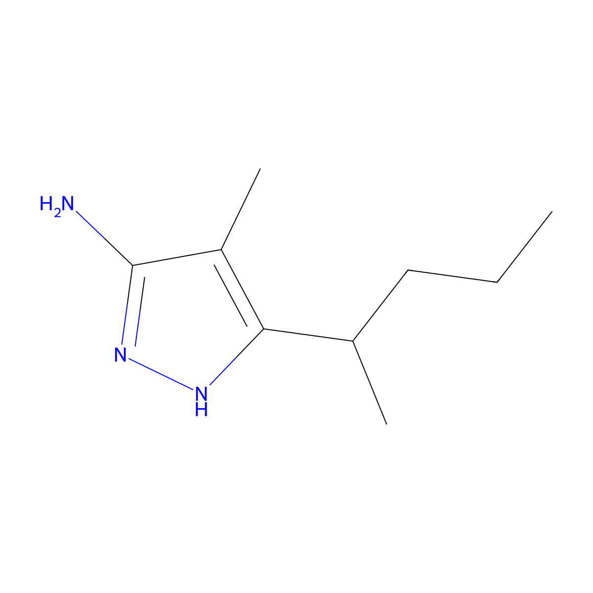 4-Methyl-3-(pentan-2-YL)-1H-pyrazol-5-amine molecular structure, CAS 1187767-07-2
