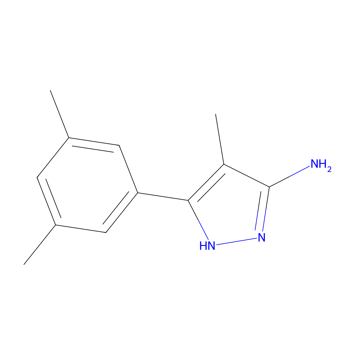 3-(3,5-Dimethylphenyl)-4-methyl-1h-pyrazol-5-amine molecular structure, CAS 1187767-11-8