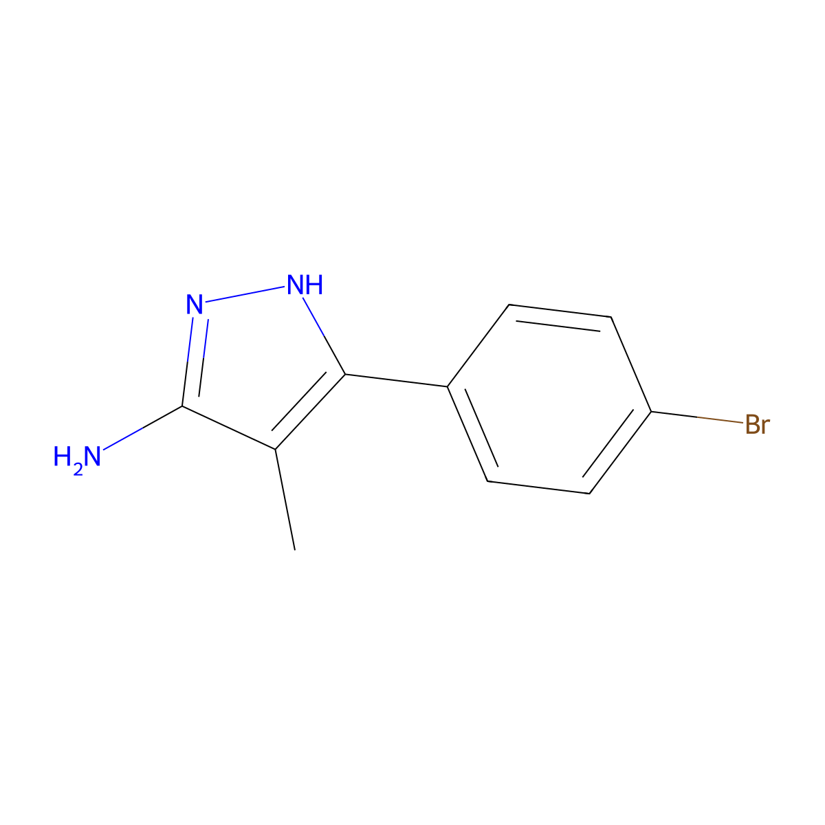 3-(4-Bromophenyl)-4-methyl-1H-pyrazol-5-amine molecular structure, CAS 1187767-16-3