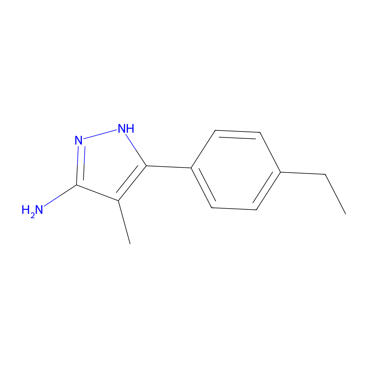 3-(4-Ethylphenyl)-4-methyl-1H-pyrazol-5-amine molecular structure, CAS 1187767-20-9