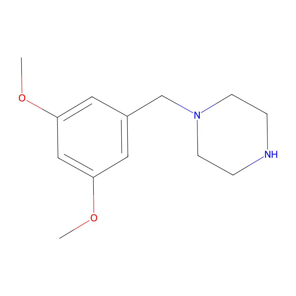 1-[(3,5-Dimethoxyphenyl)methyl]piperazine molecular structure, CAS 118778-74-8