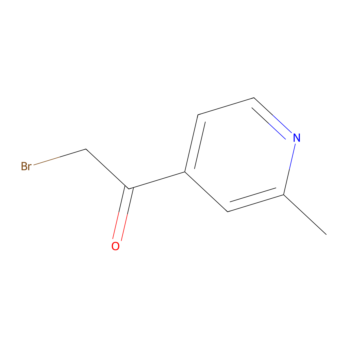 2-Bromo-1-(2-methylpyridin-4-yl)ethanone molecular structure, CAS 1187785-48-3