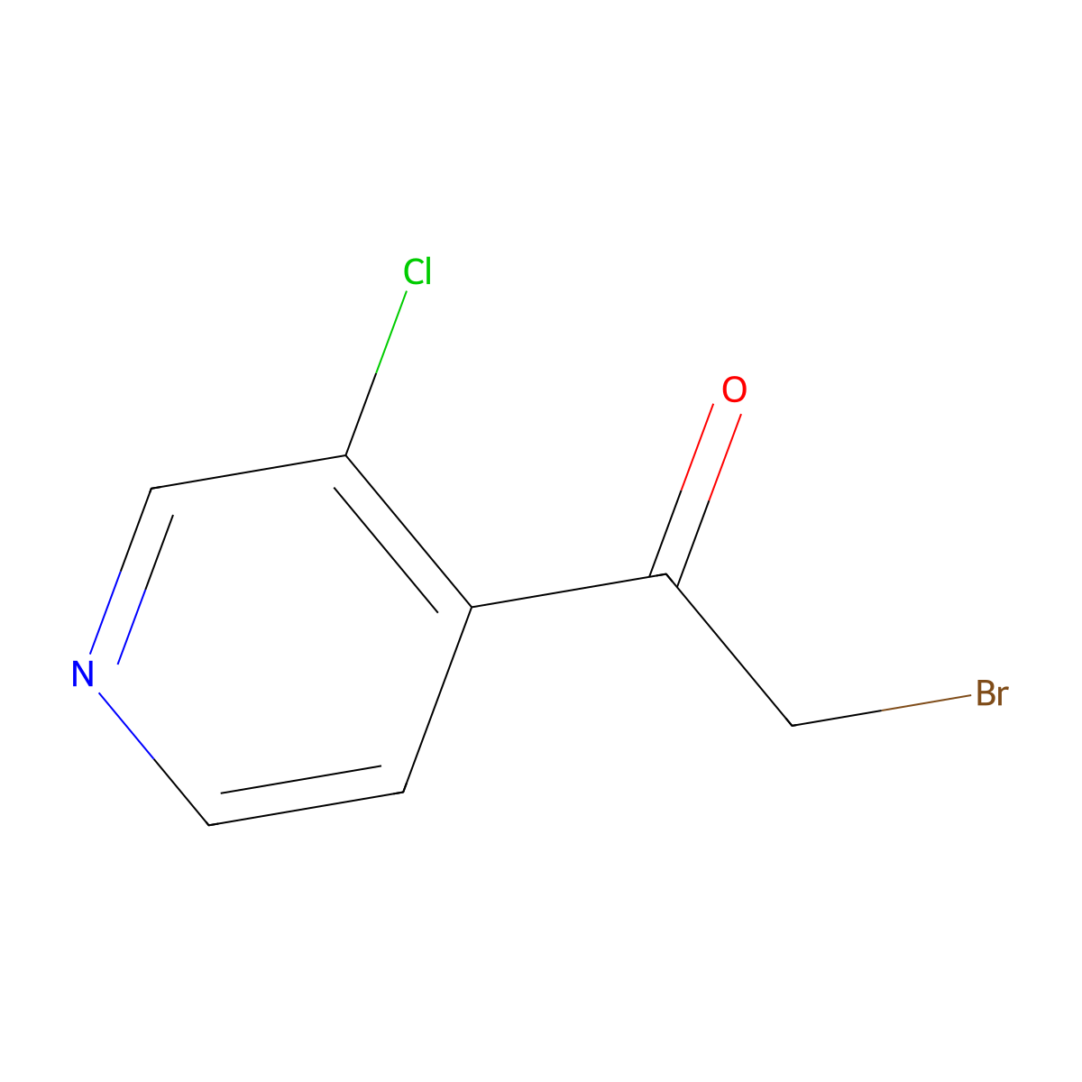 2-Bromo-1-(3-chloropyridin-4-yl)ethan-1-one molecular structure, CAS 1187785-52-9