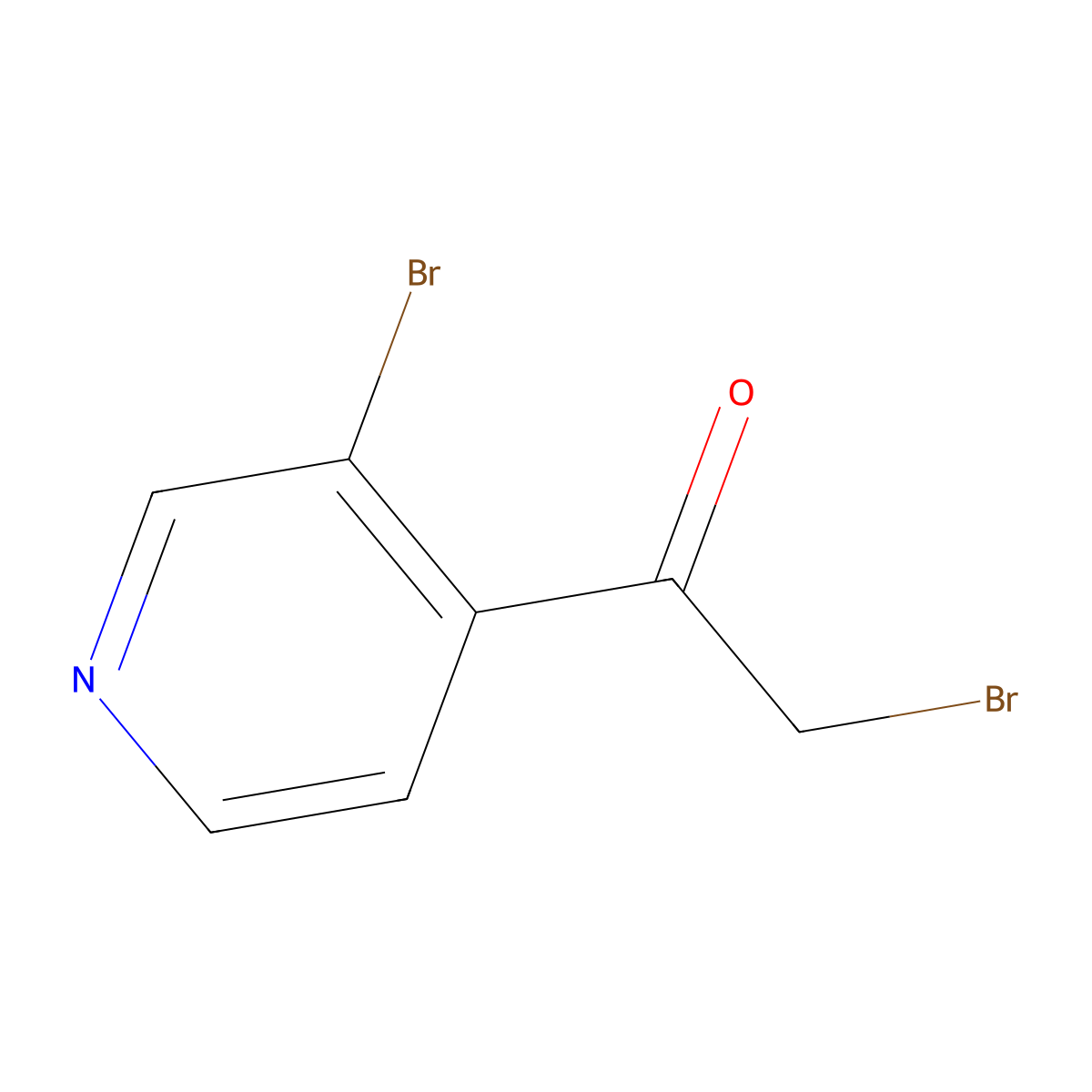 2-Bromo-1-(3-bromo-pyridin-4-yl)-ethanone molecular structure, CAS 1187785-53-0