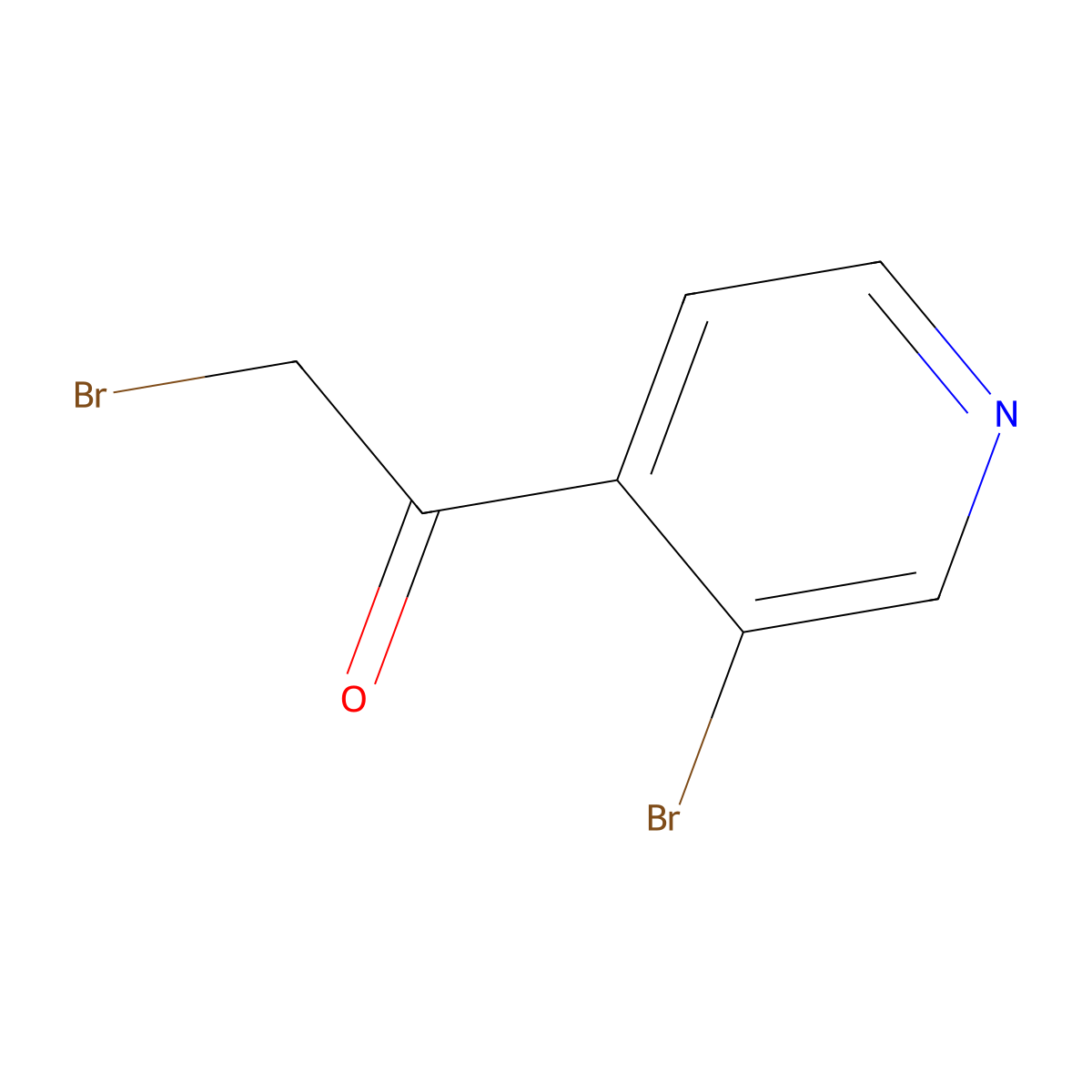 2-Bromo-1-(3-bromo-pyridin-4-yl)-ethanone molecular structure, CAS 1187785-53-0