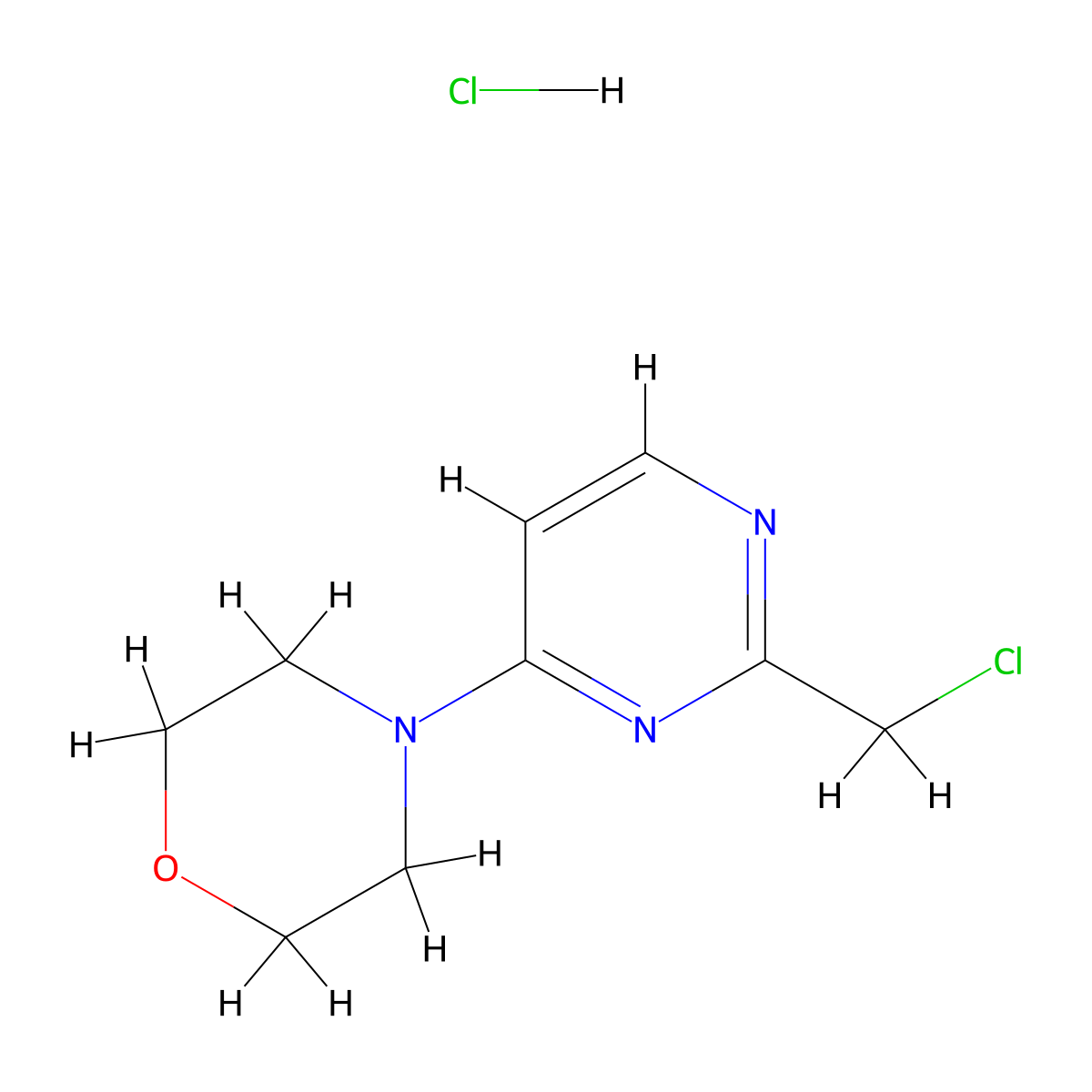 4-(2-(Chloromethyl)pyrimidin-4-yl)morpholine hydrochloride molecular structure, CAS 118779-76-3