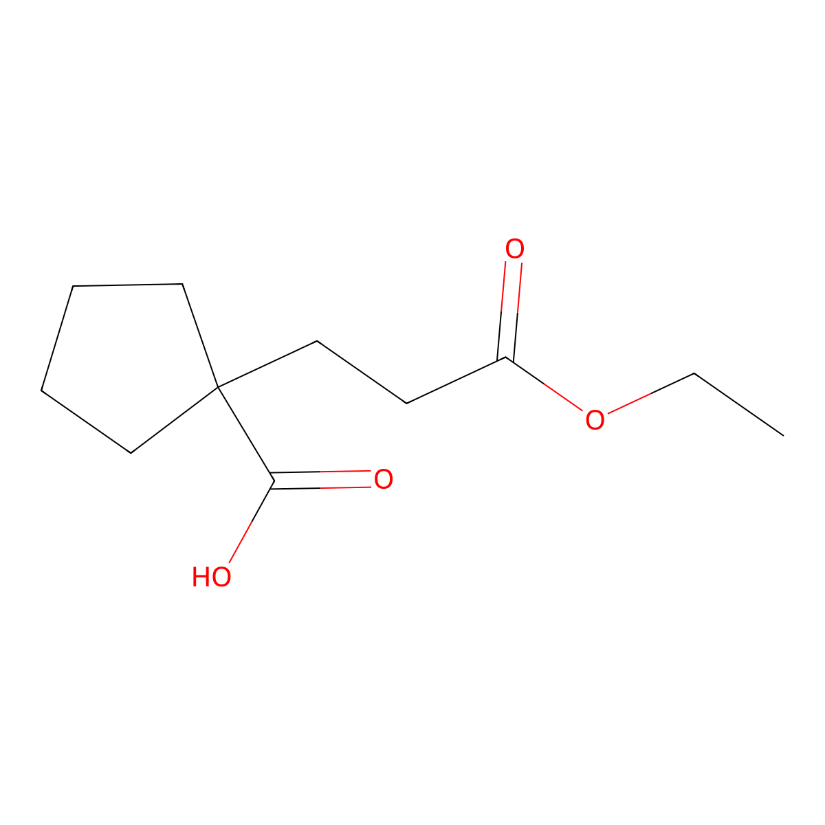 1-(3-Ethoxy-3-oxopropyl)cyclopentane-1-carboxylic acid molecular structure, CAS 118783-76-9