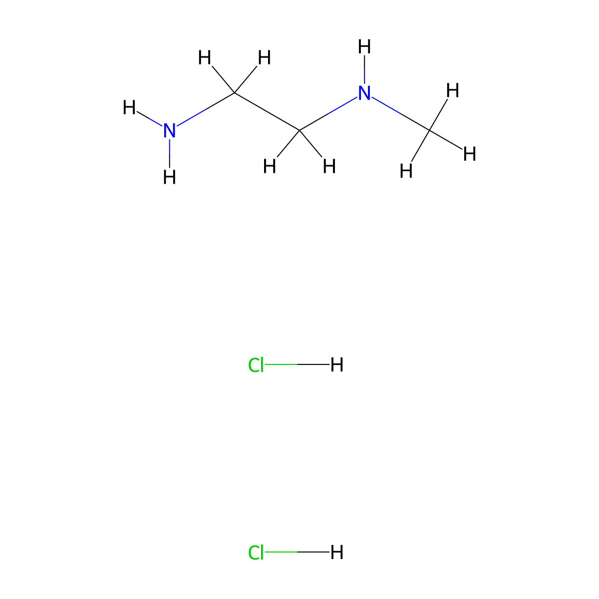 N~1~-Methylethane-1,2-diamine--hydrogen chloride (1/2) molecular structure, CAS 1187830-44-9