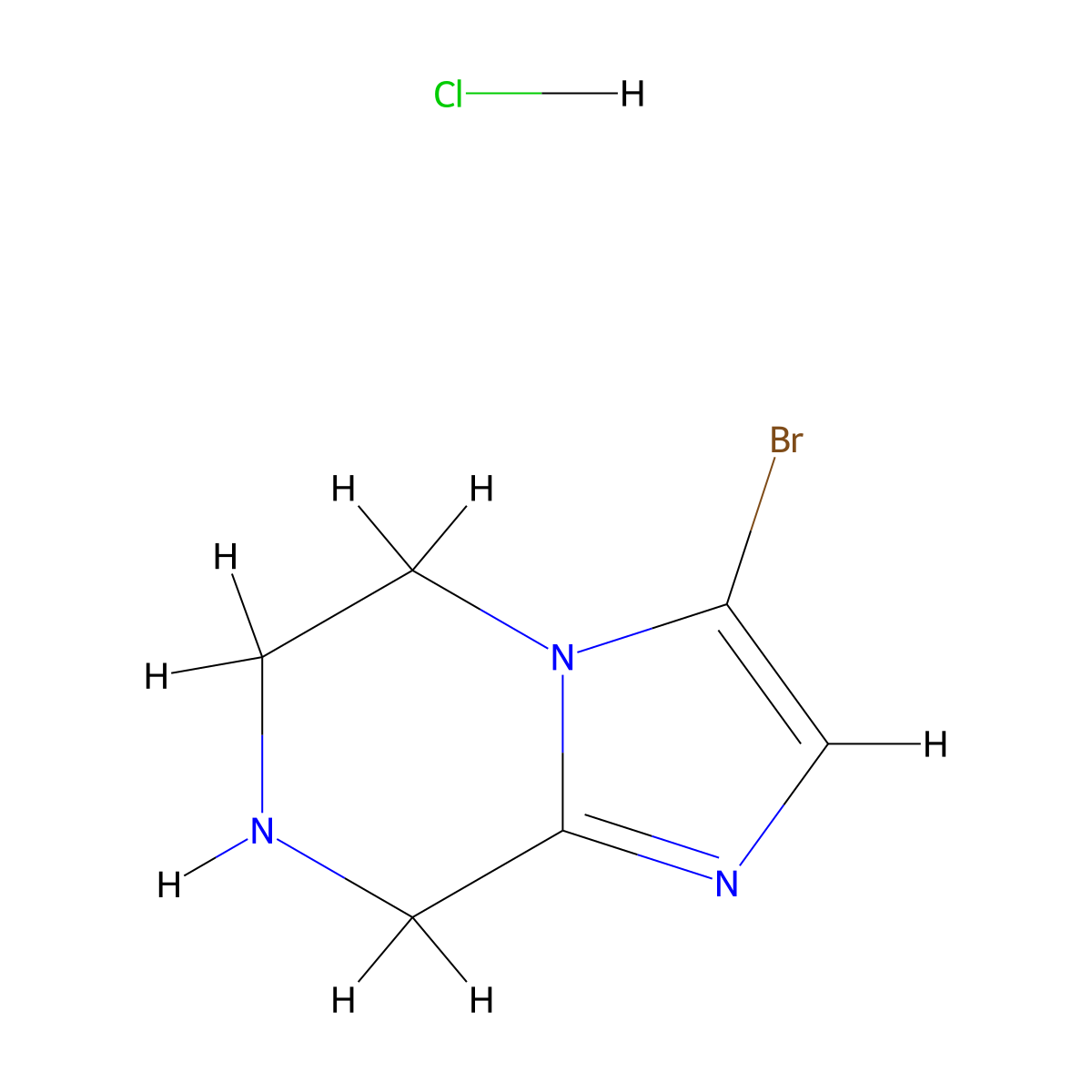 3-Bromo-5,6,7,8-tetrahydroimidazo[1,2-a]pyrazine hydrochloride molecular structure, CAS 1187830-45-0