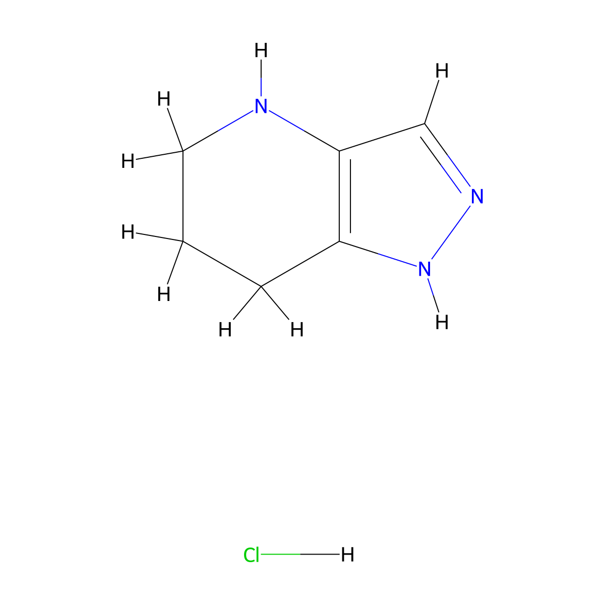 4,5,6,7-Tetrahydro-2H-pyrazolo[4,3-b]pyridine hydrochloride molecular structure, CAS 1187830-47-2