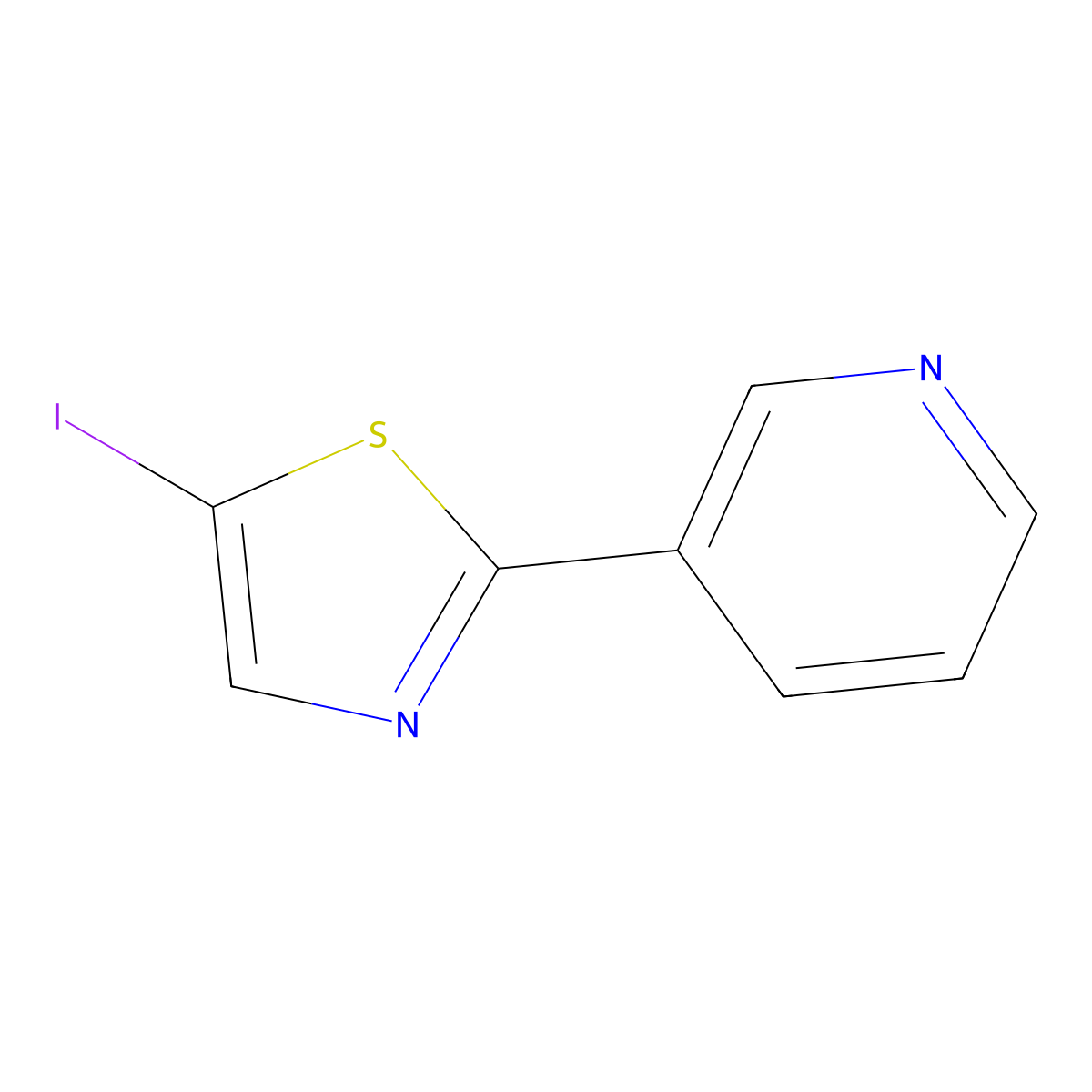 5-Iodo-2-(pyridin-3-yl)thiazole molecular structure, CAS 1187830-48-3