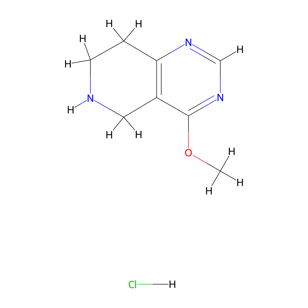 4-Methoxy-5,6,7,8-tetrahydropyrido[4,3-d]pyrimidine hydrochloride molecular structure, CAS 1187830-54-1