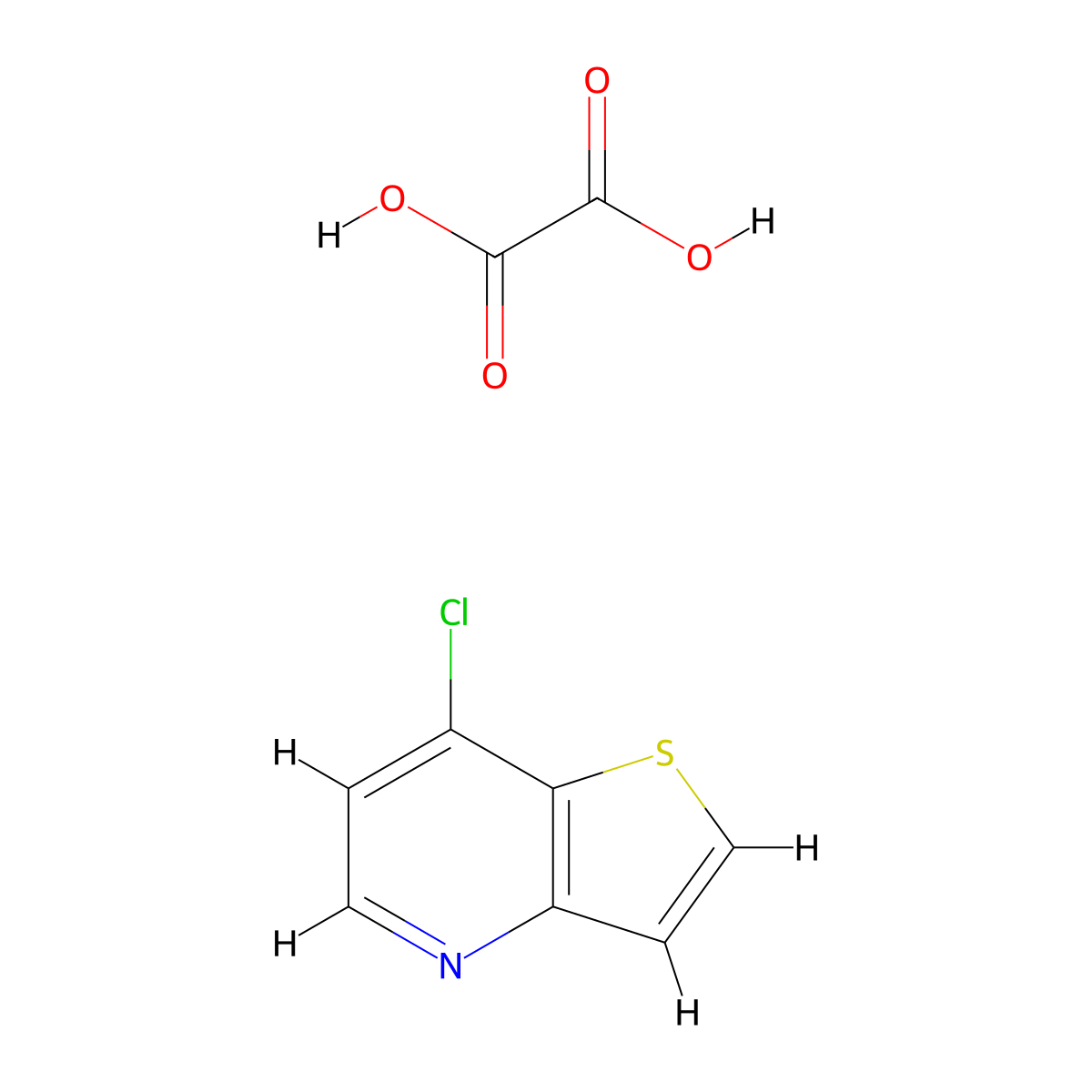 7-Chlorothieno[3,2-b]pyridine oxalate molecular structure, CAS 1187830-60-9