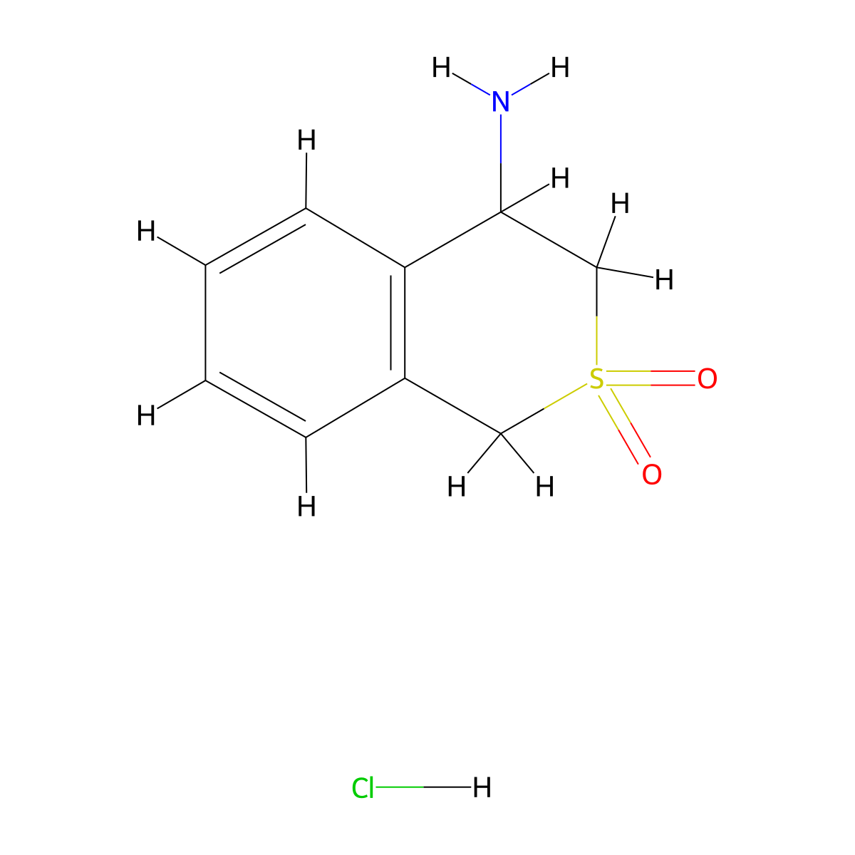 4-amino-3,4-dihydro-1H-2lambda6-benzothiopyran-2,2-dione hydrochloride molecular structure, CAS 1187830-61-0