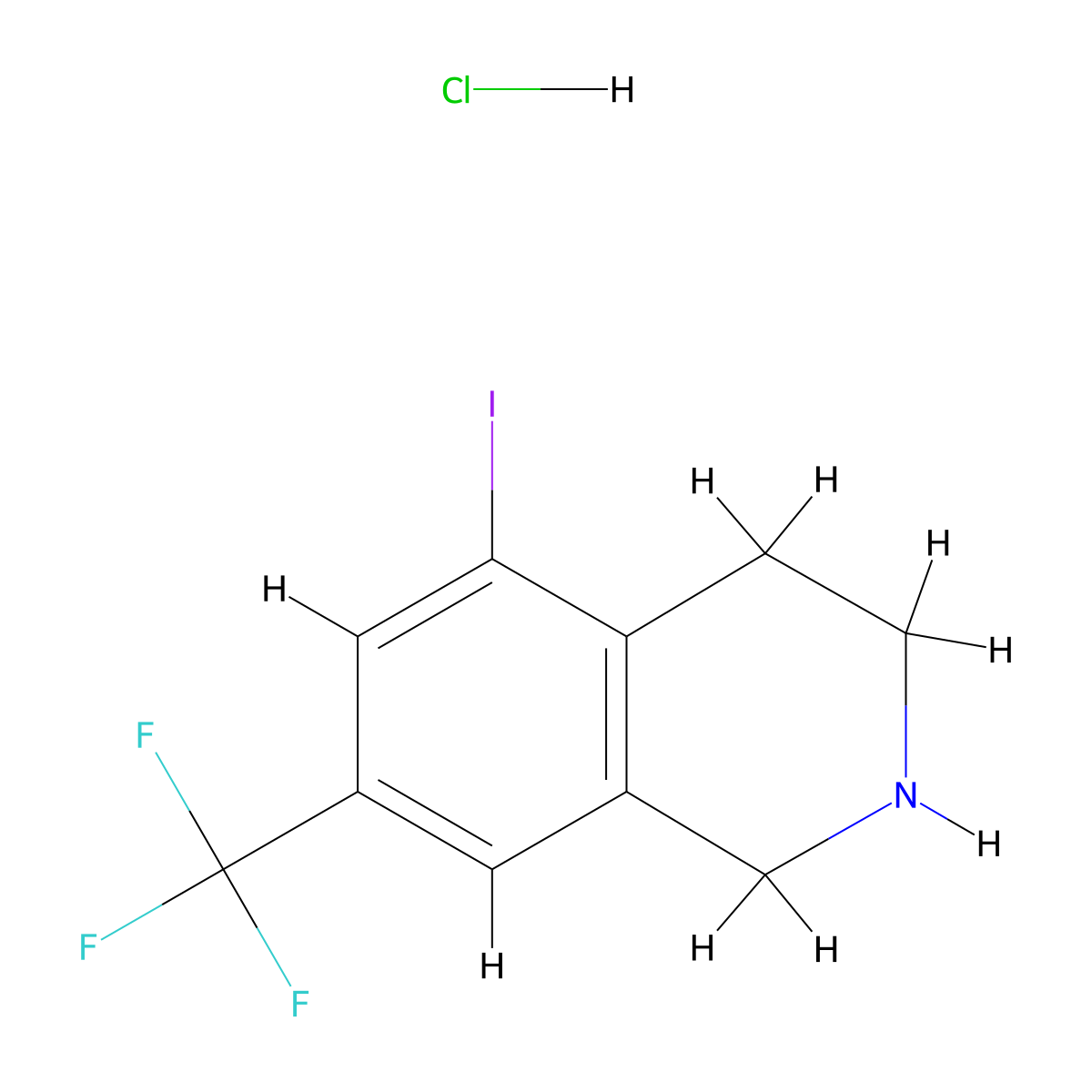 5-Iodo-7-(trifluoromethyl)-1,2,3,4-tetrahydroisoquinoline hydrochloride molecular structure, CAS 1187830-65-4