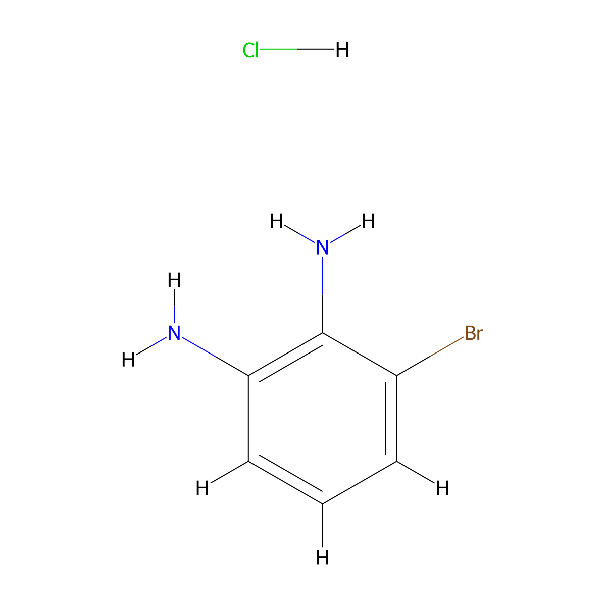 3-Bromobenzene-1,2-diamine hydrochloride molecular structure, CAS 1187830-74-5