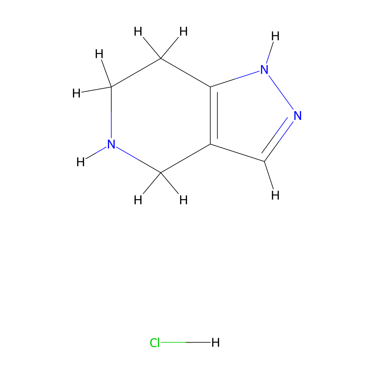4,5,6,7-Tetrahydro-1H-pyrazolo[4,3-c]pyridine hydrochloride molecular structure, CAS 1187830-85-8
