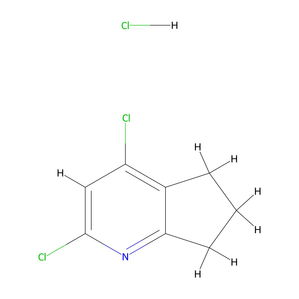 2,4-Dichloro-6,7-dihydro-5H-cyclopenta[b]pyridine hydrochloride molecular structure, CAS 1187830-87-0