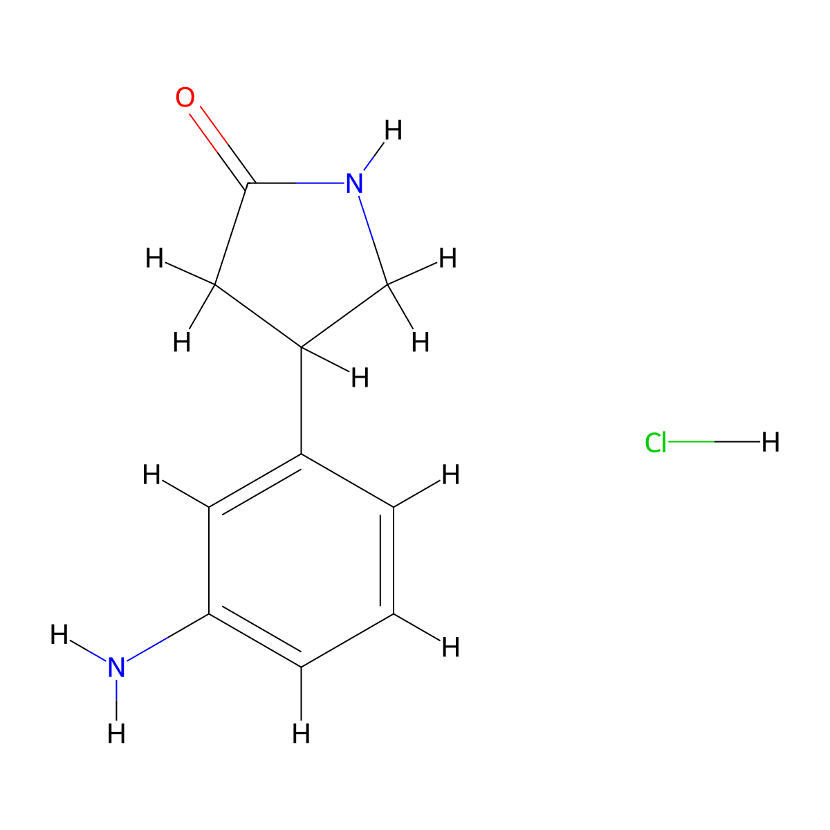 4-(3-Aminophenyl)pyrrolidin-2-one hydrochloride molecular structure, CAS 1187830-88-1