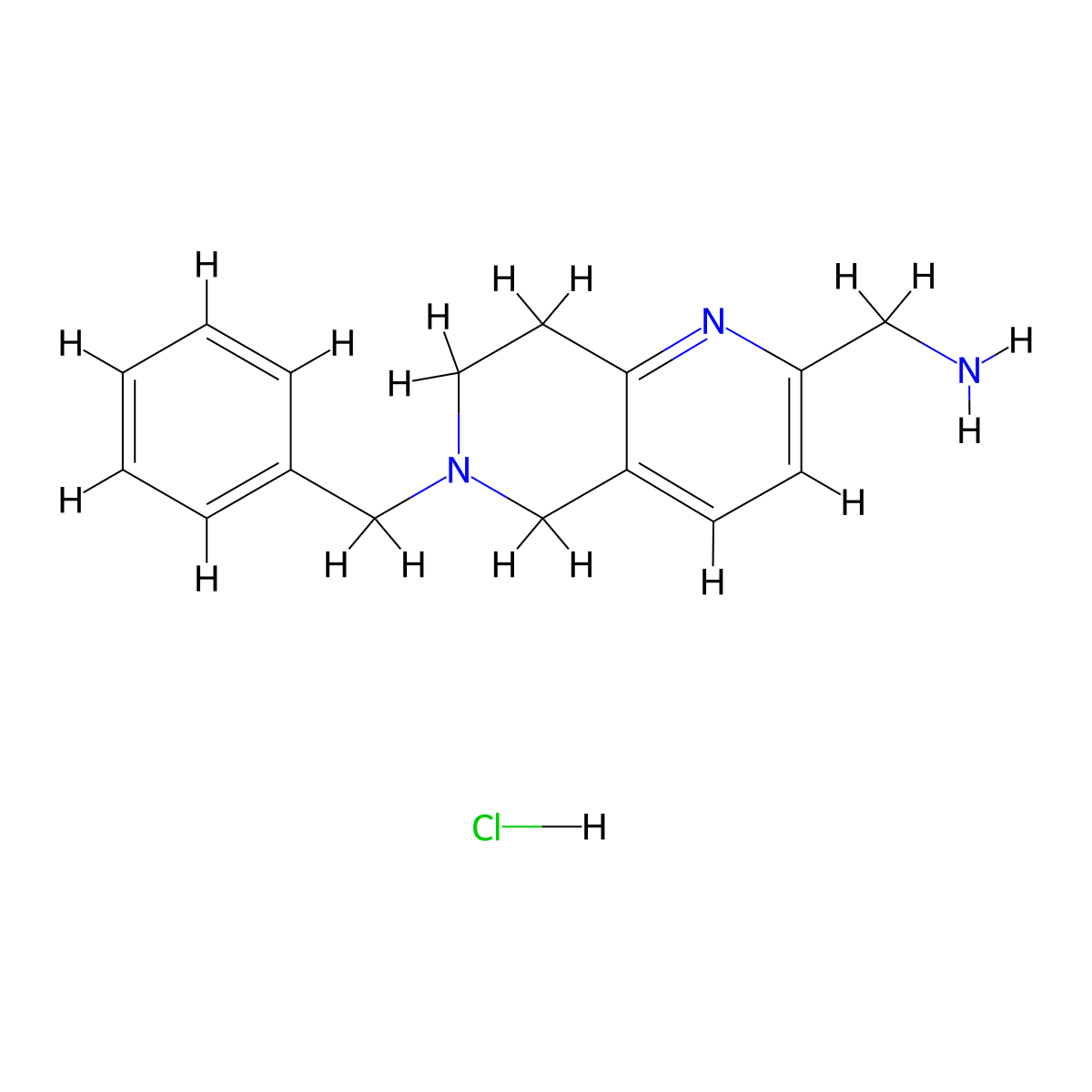 (6-Benzyl-5,6,7,8-tetrahydro-1,6-naphthyridin-2-yl)methanamine hydrochloride molecular structure, CAS 1187830-89-2