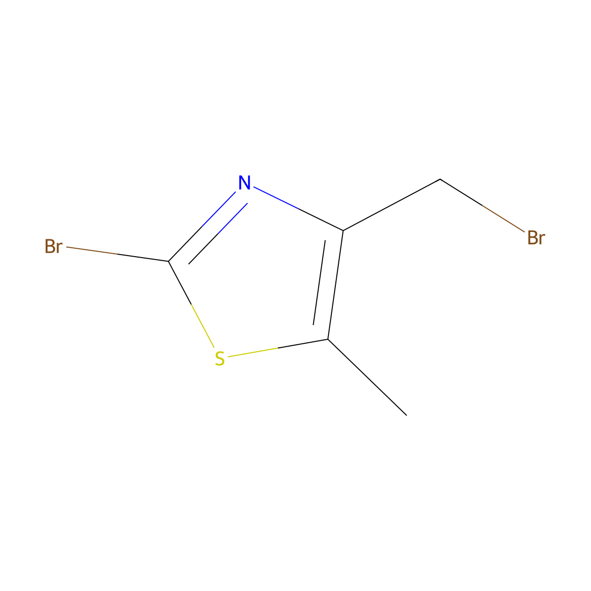 2-Bromo-4-(bromomethyl)-5-methyl-1,3-thiazole molecular structure, CAS 1187836-87-8
