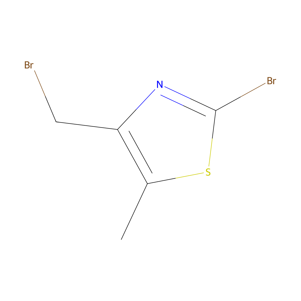 2-Bromo-4-(bromomethyl)-5-methyl-1,3-thiazole molecular structure, CAS 1187836-87-8