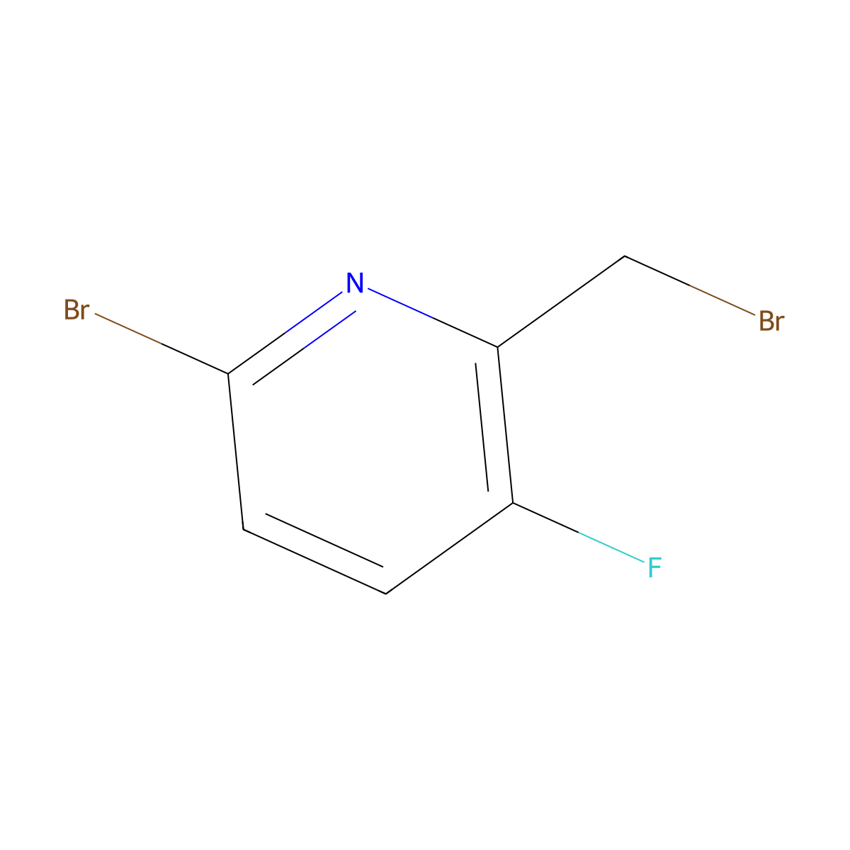 6-Bromo-2-(bromomethyl)-3-fluoropyridine molecular structure, CAS 1187836-89-0