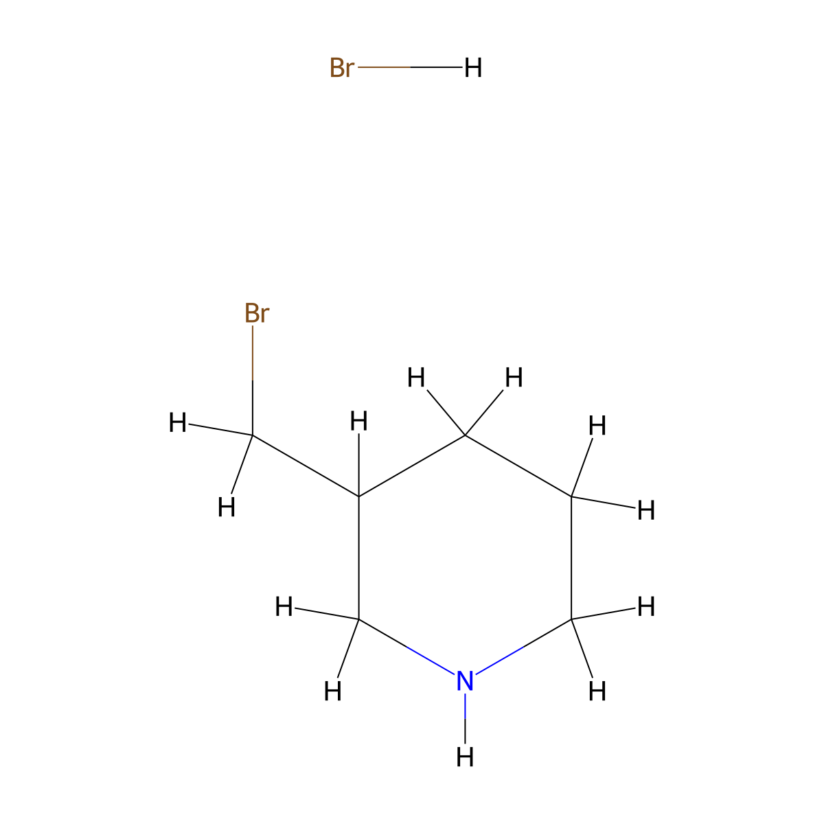 3-(Bromomethyl)piperidine hydrobromide molecular structure, CAS 1187851-01-9