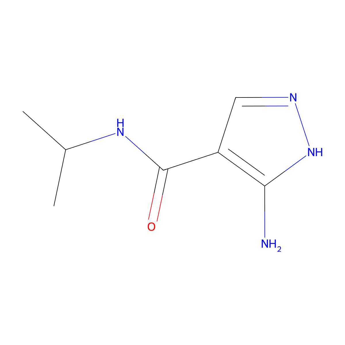 5-amino-N-(propan-2-yl)-1H-pyrazole-4-carboxamide molecular structure, CAS 1187860-48-5