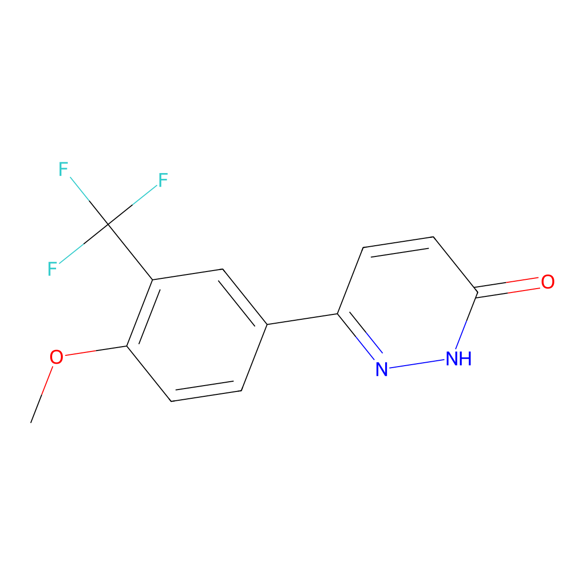 3-[4-methoxy-3-(trifluoromethyl)phenyl]-1H-pyridazin-6-one molecular structure, CAS 1187873-96-6