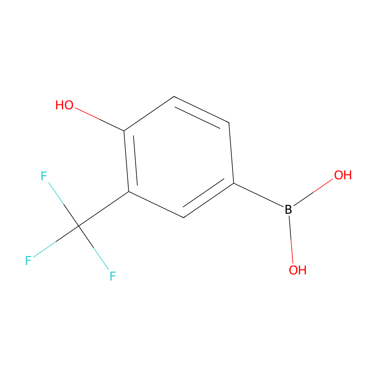 (4-Hydroxy-3-(trifluoromethyl)phenyl)boronic acid molecular structure, CAS 1187874-94-7
